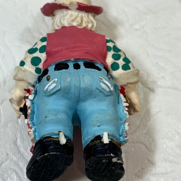 VTG Cowboy Santa Hand Painted Standing Hanging Tree Ornament 3"x1.75" - Picture 6 of 16